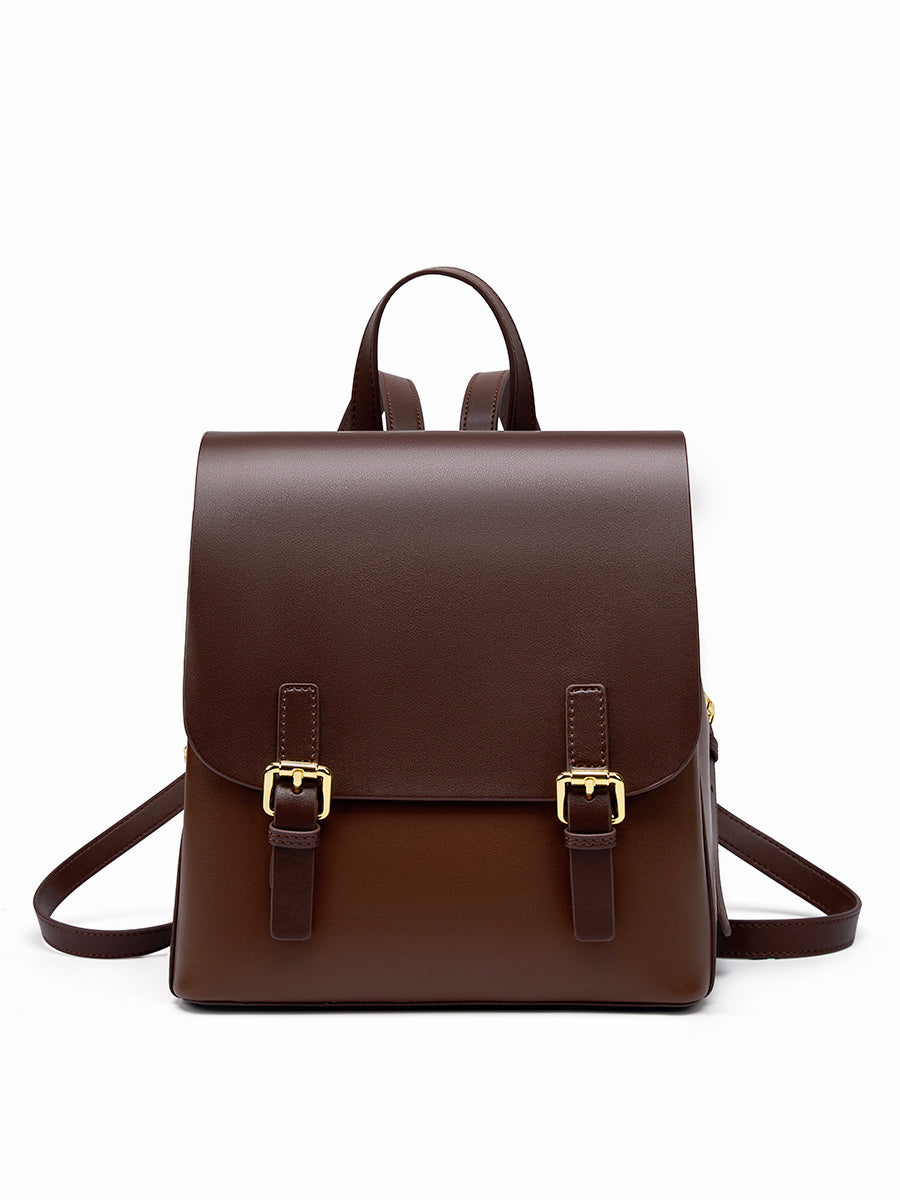 Simple Color Block Large Backpack
