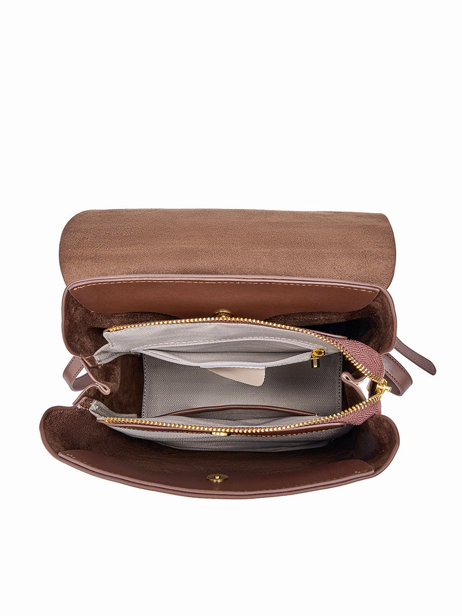 Simple Color Block Large Backpack