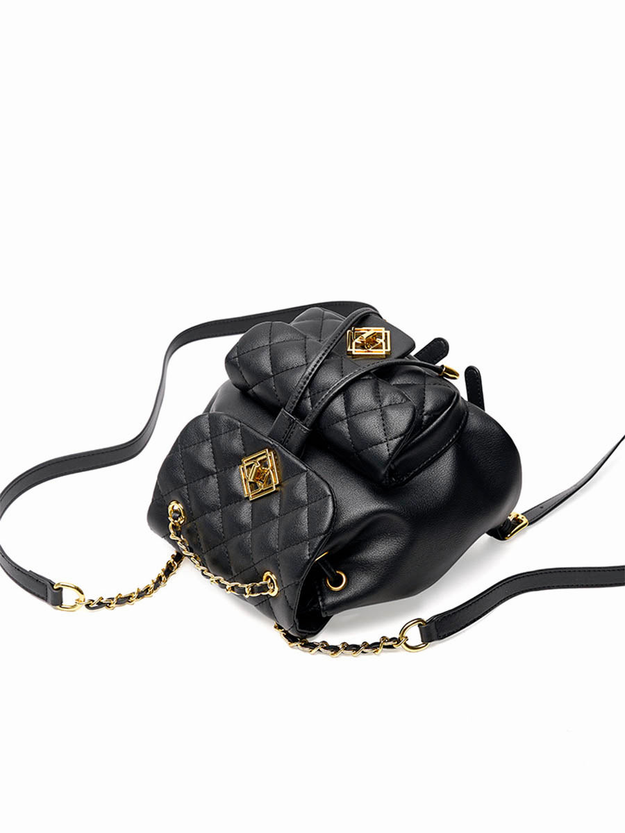Black Diamond Pattern Small Backpack