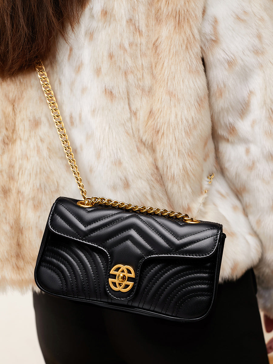 Black Square Chain Crossbody Bag