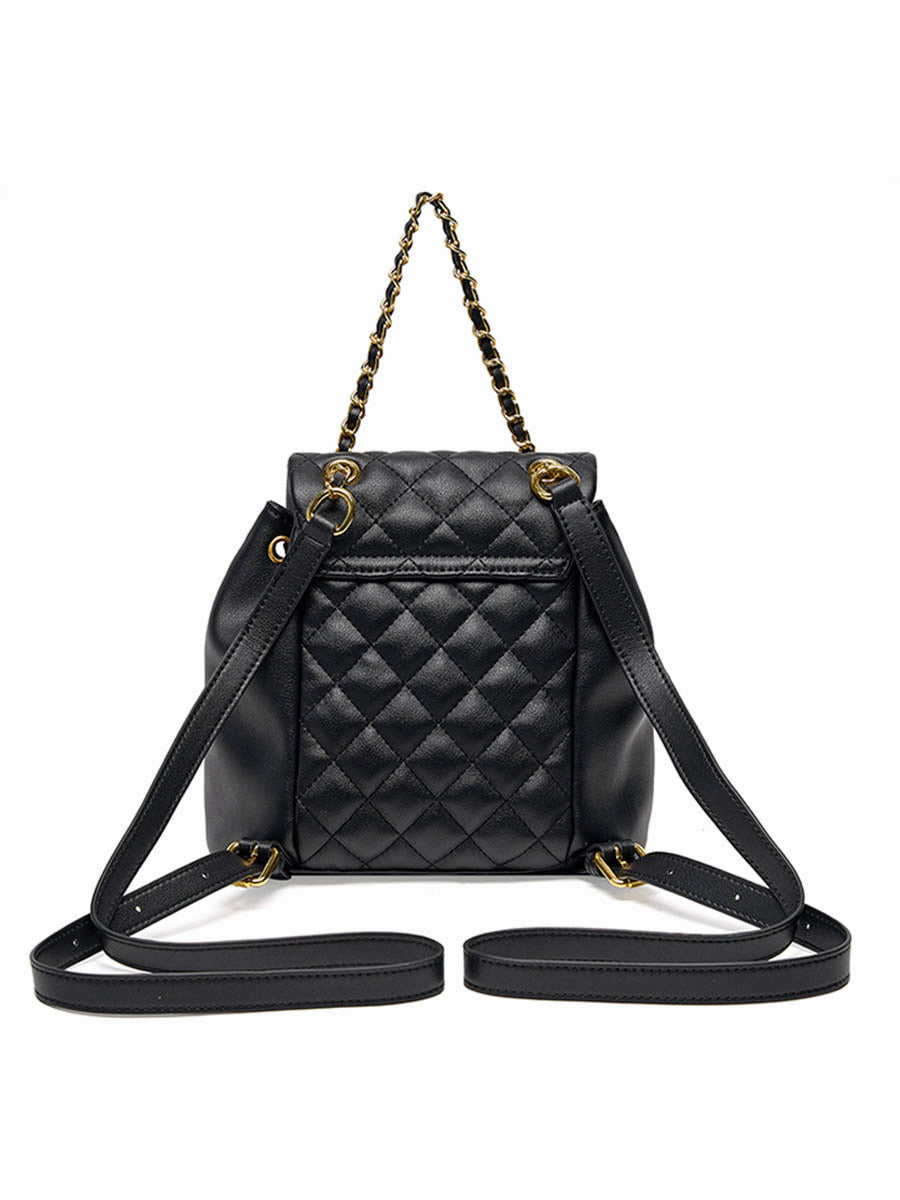 Black Diamond Pattern Small Backpack