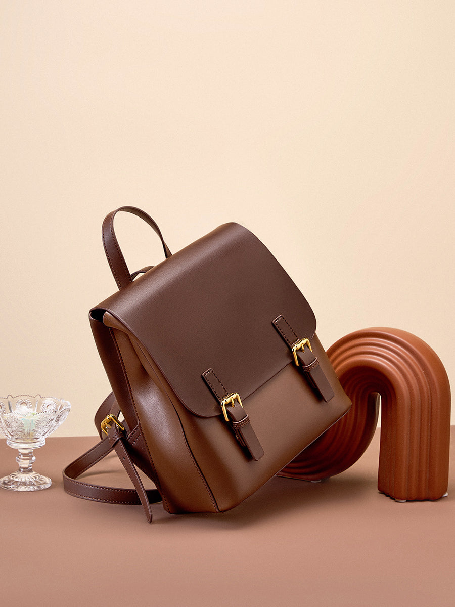 Simple Color Block Large Backpack