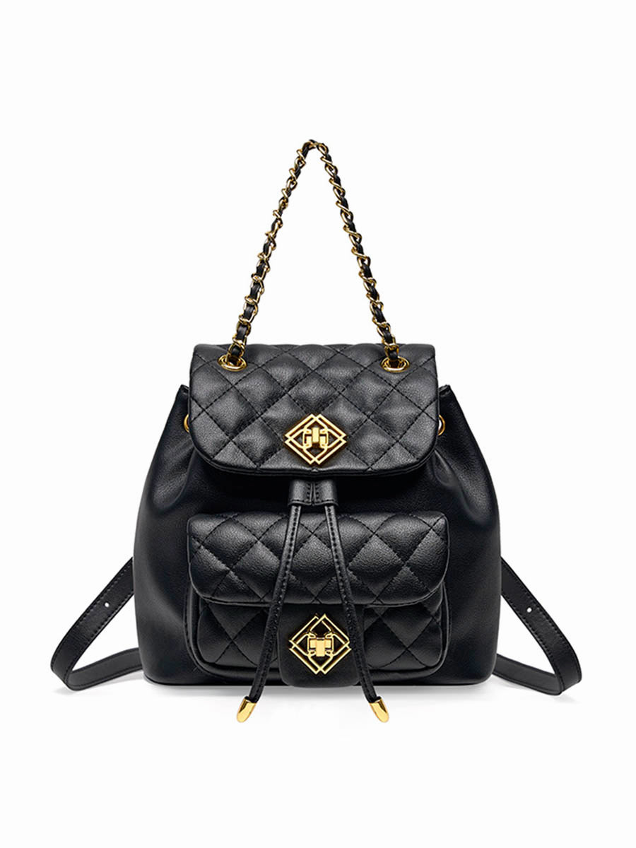 Black Diamond Pattern Small Backpack