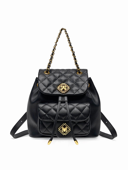 Black Diamond Pattern Small Backpack